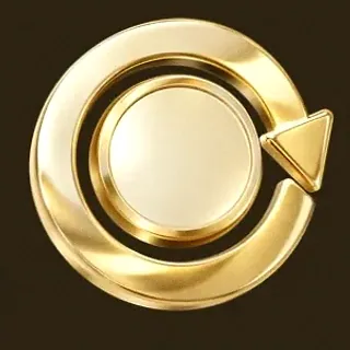 Gold circular arrow — Roospin
